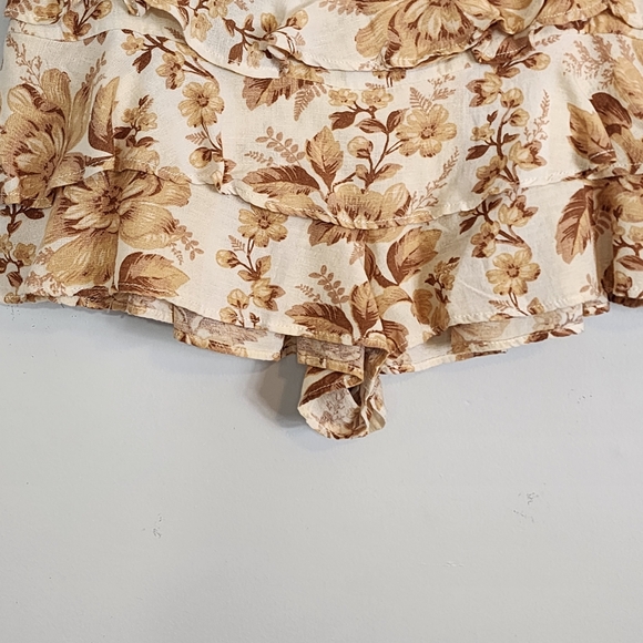 NWT Free People Days Gone By Womens Floral Tiered Cotton Linen Shorts Size XL - Picture 6 of 11